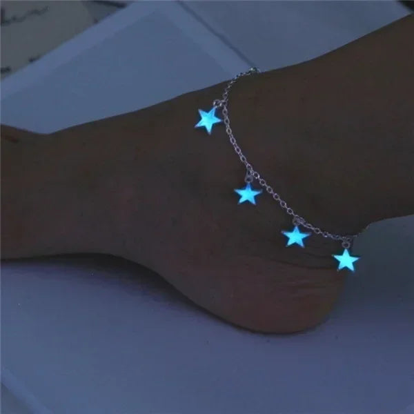 white gold anklet