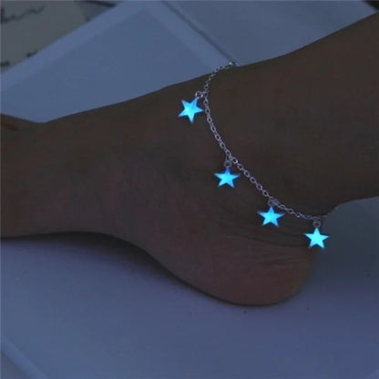 white gold anklet
