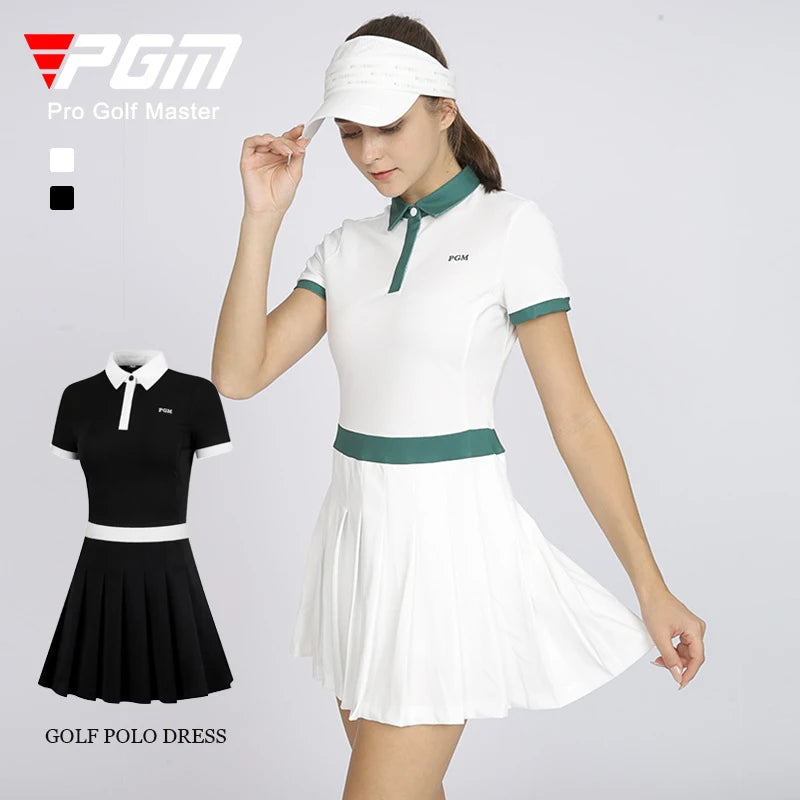 short sleeve golf dress, pleated golf dress, collared golf dress, polo golf dress, golf women clothes, women golf outfit, women golf wear