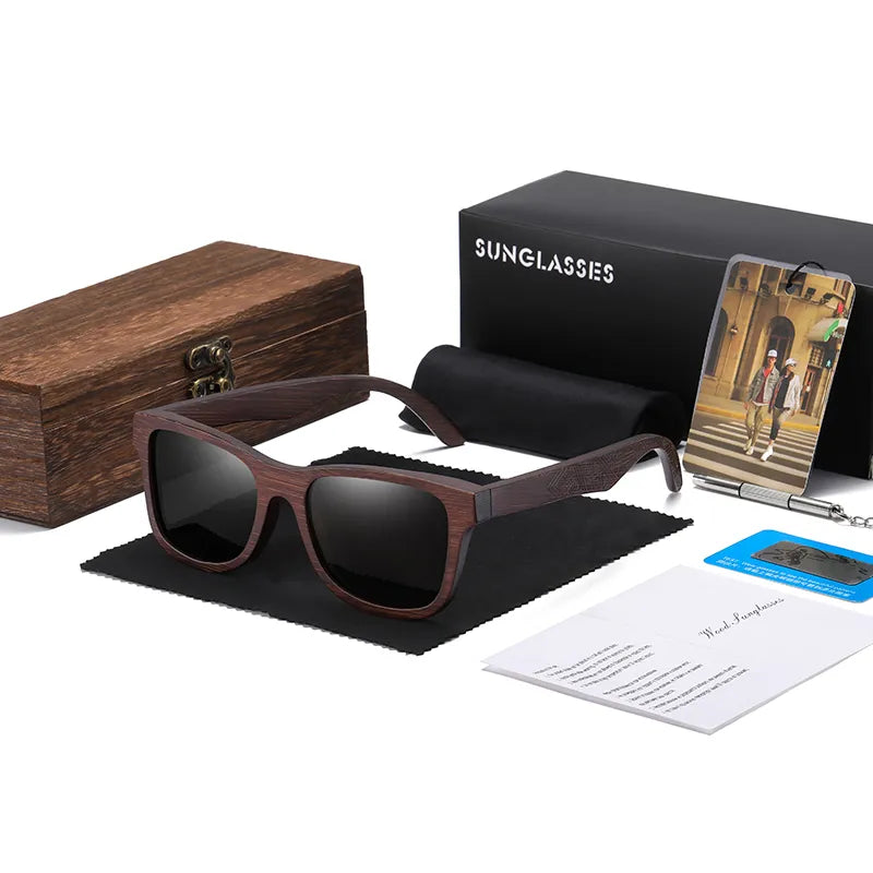 Men Bamboo Wooden Sunglasses With Gift Box