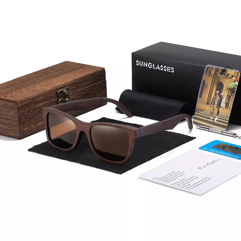 Men Bamboo Wooden Sunglasses With Gift Box