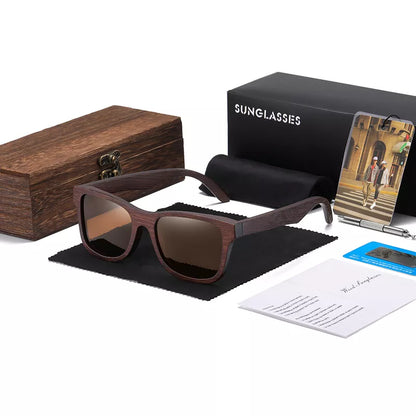 Men Bamboo Wooden Sunglasses With Gift Box
